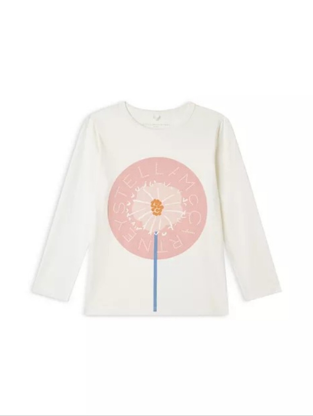 NWT Stella McCartney Girls' Long Sleeved Dandelion Logo Tee, 6Y